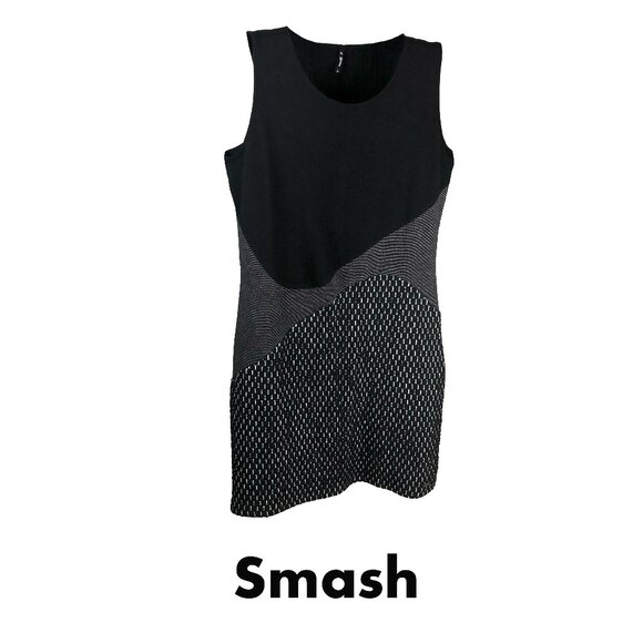 Smash Little Black Dress Sleeveless Midi Textural Abstract checker texture XL - Picture 1 of 6